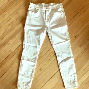 7 for all mankind high waist white sateen skinny